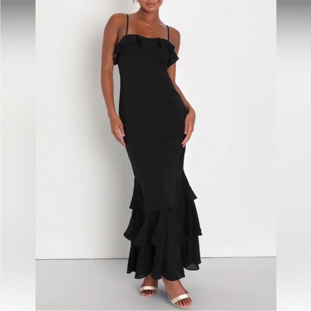 Long ruffle dress